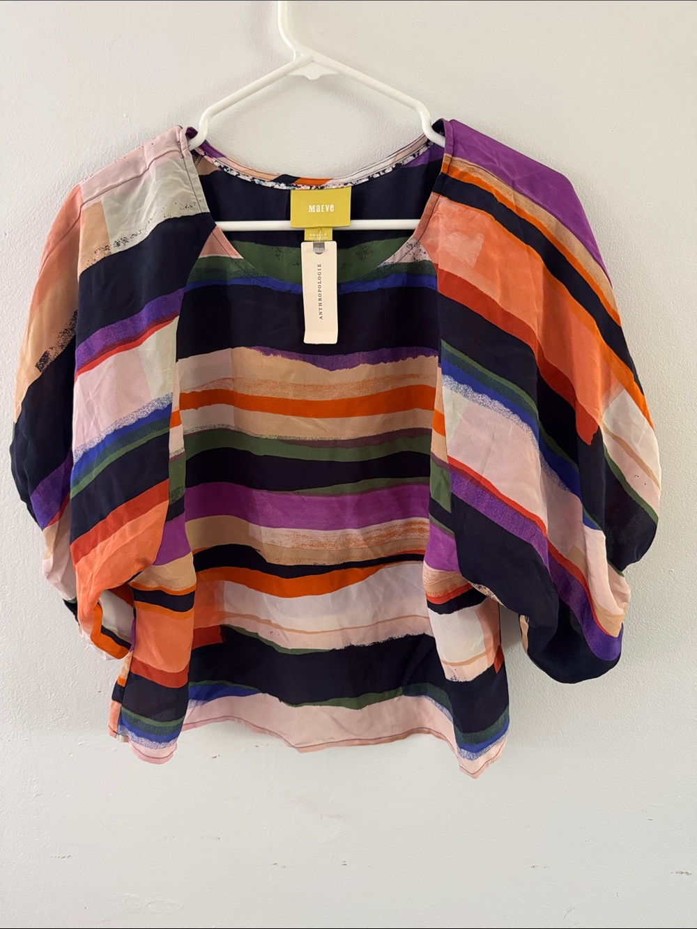 NWT Maeve Silk Kimono Sleeve Blouse Sz S